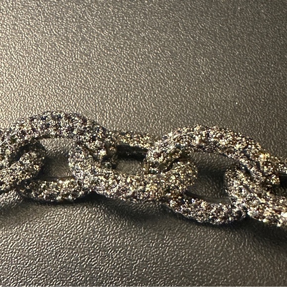 Chain Glittery Infinity Statement necklace Tri-colored silver, back and gold - Picture 12 of 16